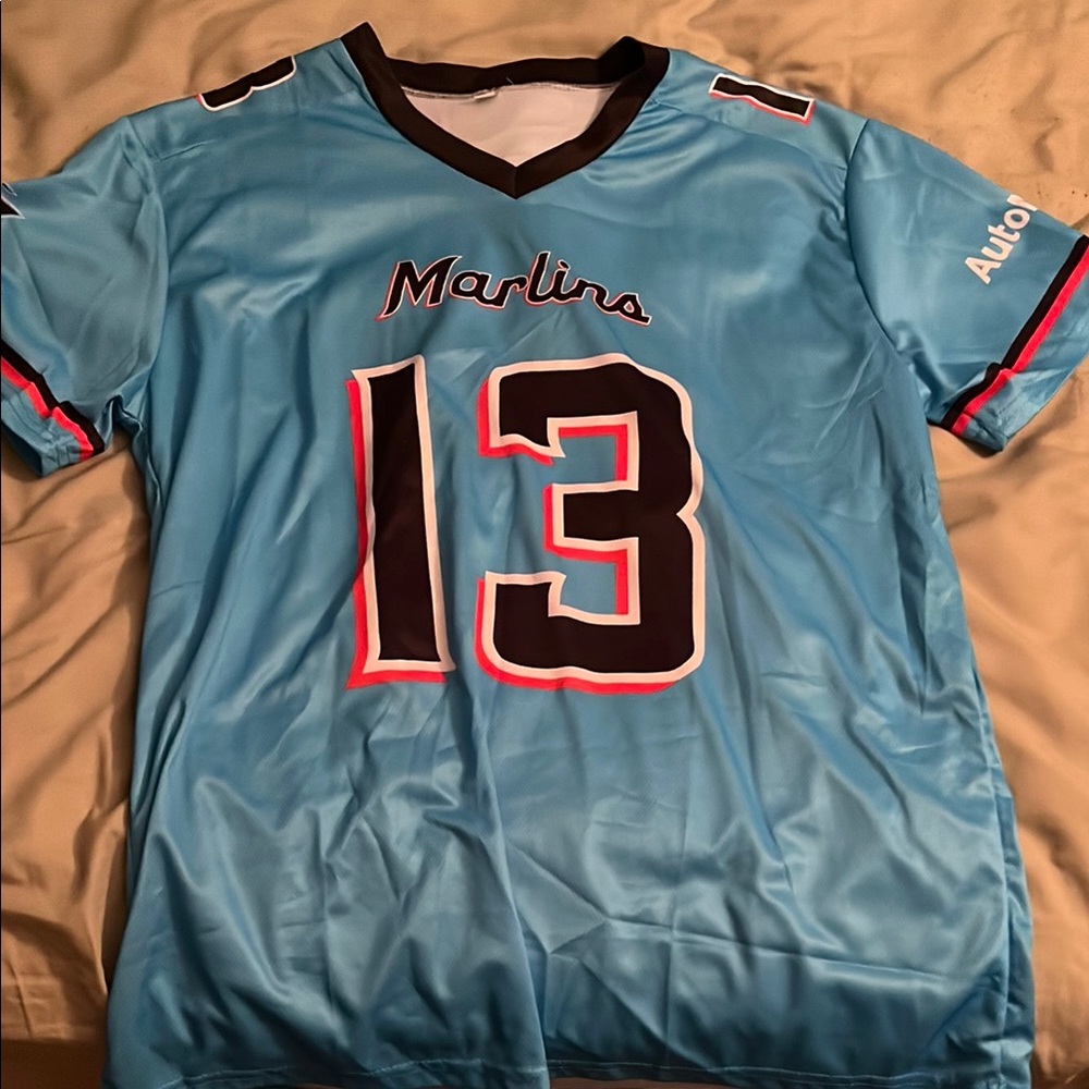 Marlins Blue Jersey with Number 13